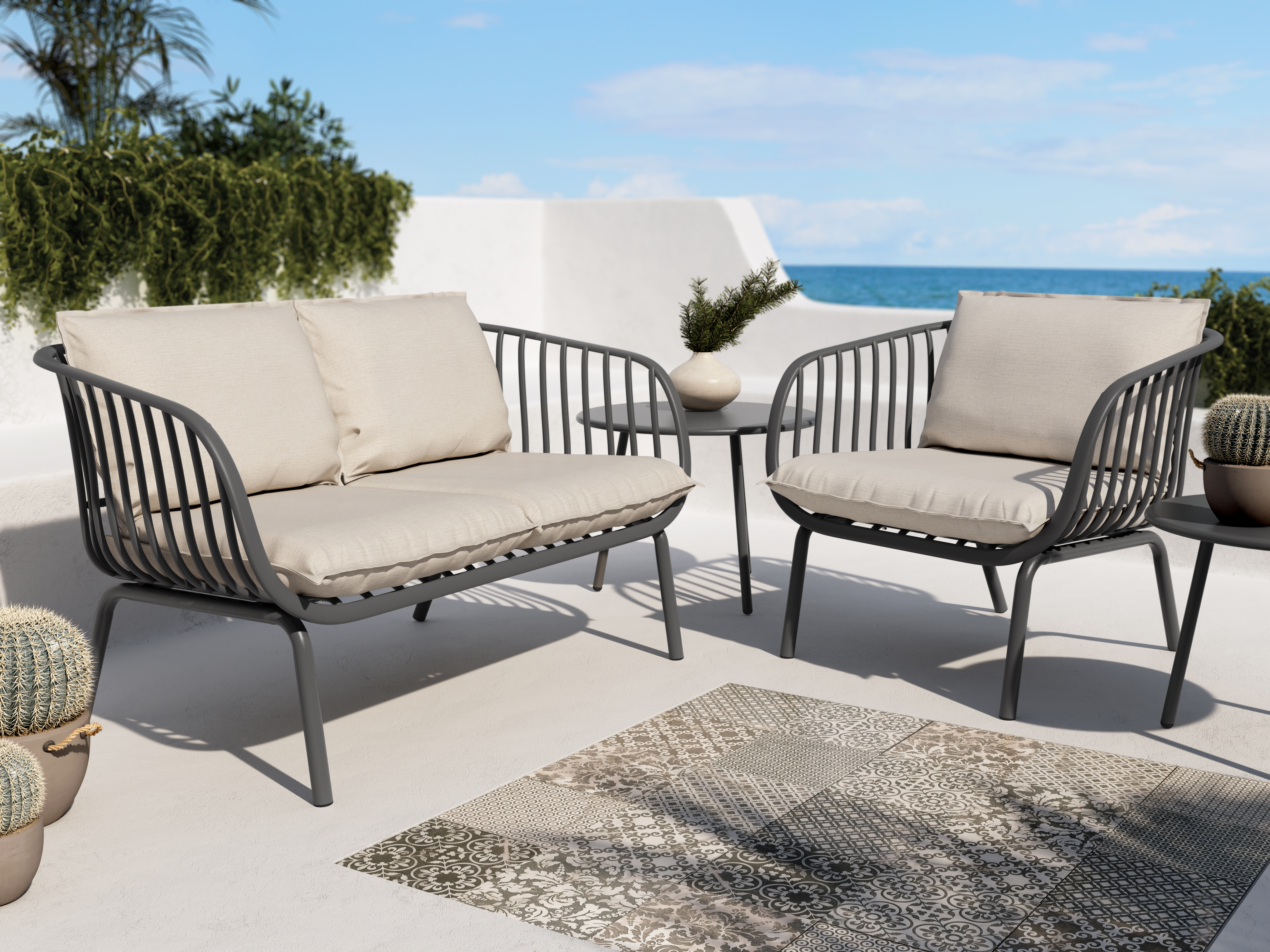 SOFA EXTERIOR 3+2 RATAN