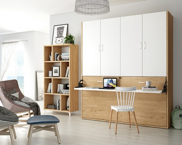 DORMITORIO CAMA ABATIBLE CON MESA ESTUDIO